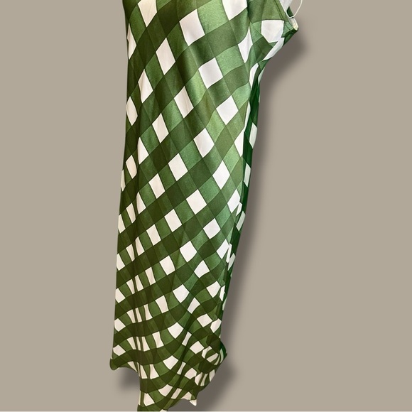 NWT Vineyard Vines ‘Silky Midi Slip Dress’ in “Cypress Green Gingham” Size Large - Picture 14 of 16